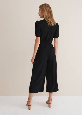 Phase Eight Audrea Wide Leg Culottes Trousers Black USA | 6725983-EH